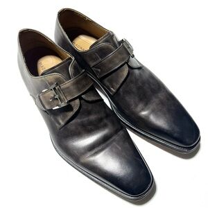 Magnanni Marco Monk Strap Loafer Shoe Size 11 Catalux Grey Leather